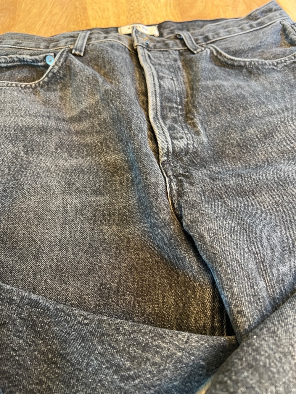 AGOLDE Fran 100% Cotton Washed Black Jeans size 28 - Picture 6 of 15